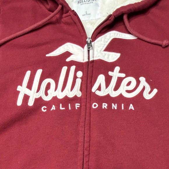 Hollister Burgundy Zip-Up Hoodie - Picture 3 of 11